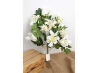Bukiet mieszany RÓŻA, LILIA wys. 55 cm, 11 łodyg (kwiat 10-5 cm) BIAŁY