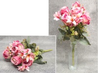 Bukiet mieszany RÓŻA, LILIA wys. 46 cm, 11 łodyg (10 kwiatów 8-3 cm) RÓŻOWY