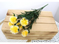 Bukiet OSET 7 łodyg 40 cm kwiat 4 cm ŻÓŁTY