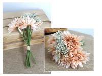 Bukiet, pęczek DALIA wys. 25 cm, 8 łodyg (kwiat 7x3,5 cm)  BRZOSKWINIOWY