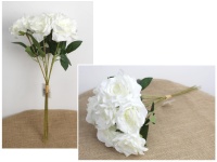Bukiet, pęczek RÓŻA wys. 50 cm, 7 łodyg (kwiat 9x4 cm) BIAŁY