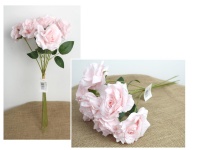 Bukiet, pęczek RÓŻA wys. 50 cm, 7 łodyg (kwiat 9x4 cm) PUDROWY RÓŻ