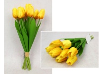 Bukiet, pęczek TULIPAN wys. 30 cm, 9 łodyg (9 kwiatów 4,5x3 cm) ŻÓŁTY cieniowany