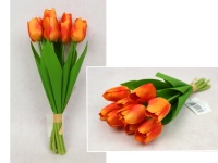 Bukiet, pęczek TULIPAN wys. 30 cm, 9 łodyg (9 kwiatów 4,5x3 cm) POMARAŃCZOWY