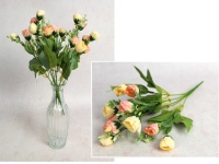 Bukiet PIWONIA wys. 30 cm, 5 łodyg (10 kwiatów 3x3 cm) BRZOSKWINIOWA