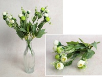 Bukiet PIWONIA wys. 30 cm, 5 łodyg (10 kwiatów 3x3 cm) BIAŁO LIMONKOWA