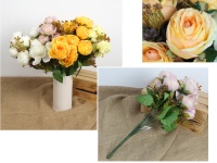 Bukiet PIWONIA wys 45 cm, 12 łodyg (9 kwiatów 8x5 cm) MIX KOLOR