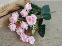 Bukiet RÓŻA drobna wys. 30 cm (kwiat 4,5x3 cm) - RÓŻOWY jasny