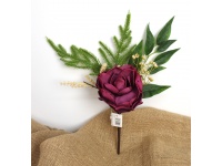 mp Bukiet RÓŻA piankowa z dodatkami wys. 38 cm (kwiat 13x5 cm) RÓŻOWY ciemny