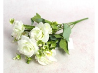 Bukiet RÓŻA wys. 28 cm,m 5 łodyg (5 kwiatów 5x3 cm) ŚMIETANOWA