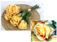 Bukiet RÓŻA wys. 30 cm, 7 kwiatów 6x6 cm w pęczku POMARAŃCZOWY