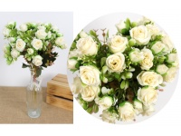 Bukiet RÓŻA wys. 38 cm 12 łodyg (36 kwiatów 2-4,5 cm) ECRU