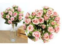 Bukiet RÓŻA wys. 38 cm 12 łodyg (36 kwiatów 2-4,5 cm) RÓŻOWA