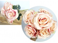Bukiet RÓŻA wys. 44 cm 7 łodyg (7 kwiatów 11,5 cm) RÓŻOWA