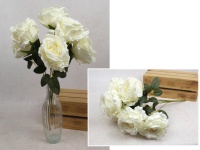 Bukiet RÓŻA wys. 45 cm, 7 łodyg (7 kwiatów 9x7 cm) ECRU