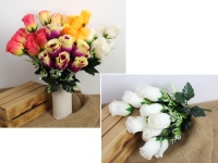 Bukiet RÓŻA wys 48 cm, 10 łodyg (10 kwiatów 9x5 cm) MIX KOLOR