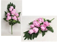 Bukiet RÓŻA wys. 50 cm, 9 łodyg (9 kwiatów 6x6 cm) RÓŻOWA