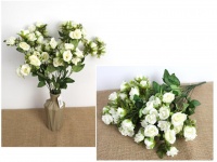 Bukiet RÓŻA wys. 52 cm, 18 łodyg (kwiat 4x2,5 cm) BIAŁA