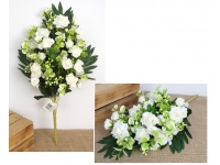 Bukiet RÓŻA wys. 54 cm, 12 łodyg (24 kwiaty 6-3,5 cm) BIAŁA