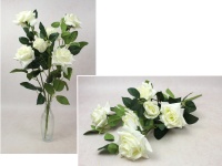 Bukiet RÓŻA wys. 66 cm, 3 łodygi (6 kwiatów 12-6 cm, 2 pąki) BIAŁA