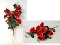 Bukiet RÓŻA wys. 69 cm, 3 łodygi (7 kwiatów 11-7 cm) CZERWONA