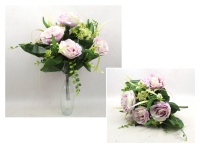Bukiet RÓŻA z dodatkami 45 cm, 18 łodyg(7 kwiatów 9x,5 cm) RÓŻOWA