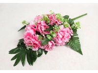 Bukiet RÓŻA z dodatkami wys. 48 cm, 9 łodyg (9 kwiatów) RÓŻOWA