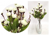 Bukiet RÓŻYCZKA drobne kwiatki z białym dodatkiem wys. 39 cm 12 łodyg (36 główek 2,5 cm) - BIAŁY