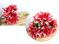 Bukiet sztuczny DALIA 25 cm 6 kwiatów 13 cm CZERWONO KREMOWY