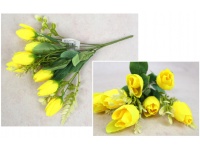 Bukiet sztuczny TULIPAN wys. 32 cm 7 łodyg (główka 5x3 cm) -  ŻÓŁTY