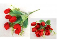 Bukiet sztuczny TULIPAN wys. 32 cm 7 łodyg (główka 5x3 cm) - CZERWONY