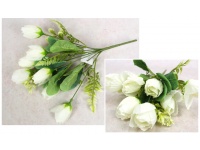 Bukiet sztuczny TULIPAN wys. 32 cm 7 łodyg (główka 5x3 cm) - BIAŁY