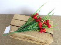Bukiet Trawa z kwiatkami wys. 40 cm 6 łodyg, kwiat 3 cm CZERWONY