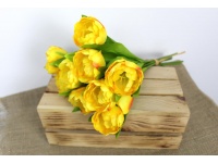 Bukiet TULIPAN 9 łodyg wys.39 cm (kwiat 5x5 cm) ŻÓŁTY - 1 szt