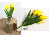 Bukiet TULIPAN piankowy wys. 29 cm (5 główek 4,5x3,5 cm) ŻÓŁTY