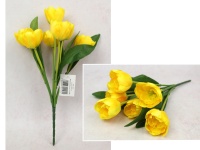 Bukiet TULIPAN wys. 37 cm, 7 łodyg (7 kwiatów 6x4 cm) ŻÓŁTY