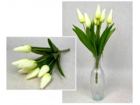 Bukiet TULIPAN wys. 38 cm 9 łodyg (9 kwiatów 6,5x3 cm) BIAŁY