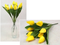 Bukiet TULIPAN wys. 40 cm, 9 łodyg (9 kwiatów 5x3 cm) ŻÓŁTY