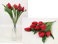 Bukiet TULIPAN wys. 40 cm, 9 łodyg (9 kwiatów 5x3 cm) CZERWONY
