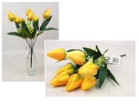 Bukiet TULIPAN wys. 44 cm, 7 łodyg (7 kwiatów 7x4,5 cm) ŻÓŁTO POMARAŃCZOWY