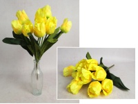 Bukiet TULIPAN wys. 44 cm, 9 łodyg (9 kwiatów 8x6 cm) ŻÓŁTY