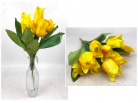 Bukiet TULIPAN wys. 44 cm 9 łodyg (9 kwiatów 7x4,5 cm) ŻÓŁTY
