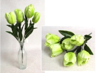 Bukiet TULIPAN wys. 45 cm, 7 łodyg (7 kwiatów 8x6 cm) LIMONKOWY