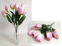 Bukiet TULIPAN wys. 45 cm, 7 łodyg (7 kwiatów 8x6 cm) RÓŻOWY