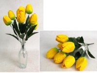 Bukiet TULIPAN wys. 46 cm, 7 łodyg (7 kwiatów 8x5 cm) ŻÓŁTY