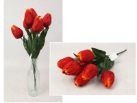 Bukiet TULIPAN wys. 46 cm, 7 łodyg (7 kwiatów 8x5 cm) CZERWONY