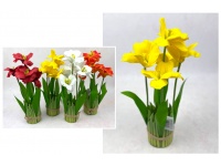 Bukiet wiązka ala ŻONKIL wys. 32 cm, 5 kwiatów piankowych 9x3 cm - MIX KOLOR