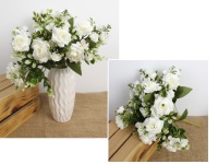 Bukiet z RÓŻĄ wys. 37 cm, 12 łodyg (36 kwiatów 5-2 cm) BIAŁA
