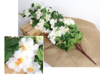 Bukiet zwis RÓŻA wys. 83 cm, 10 łodyg (kwiat 5,5x1 cm) - BIAŁY z żółtym środkiem