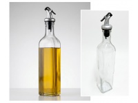 Butelka szklana z nalewakiem na oliwę, olej GŁADKA 29,5x5,5 cm